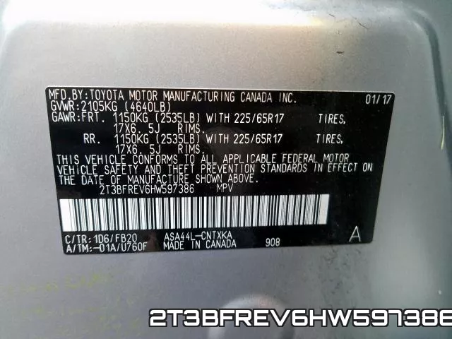2T3BFREV6HW597386 фото 2