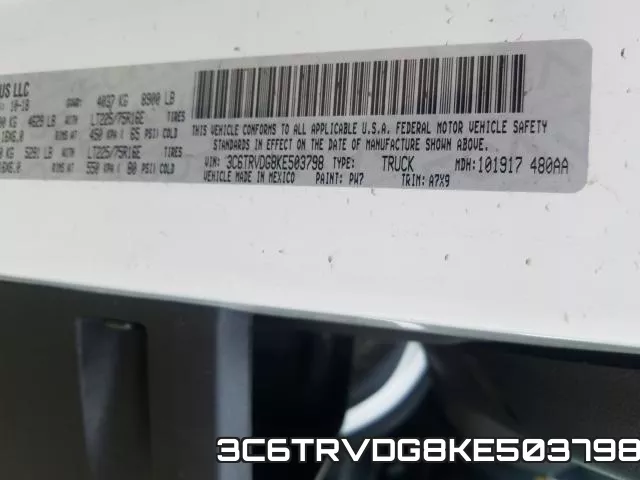3C6TRVDG8KE503798 фото 2