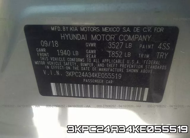 3KPC24A34KE055519 фото 10