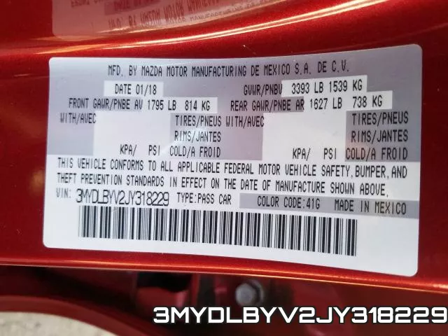 3MYDLBYV2JY318229 фото 2