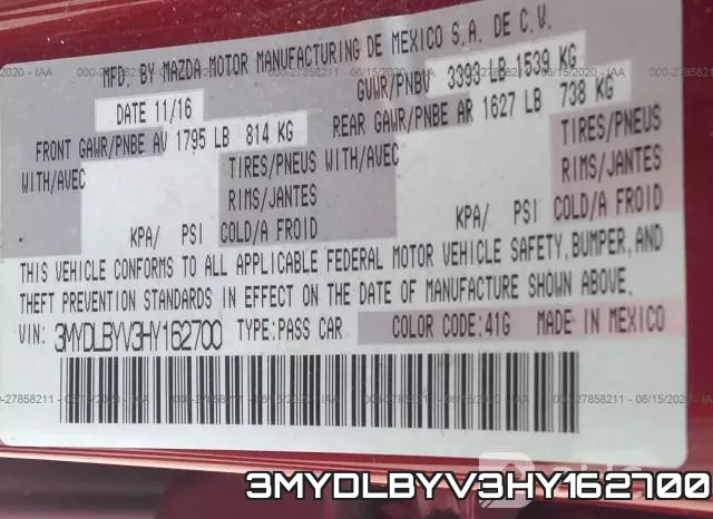 3MYDLBYV3HY162700 фото 10