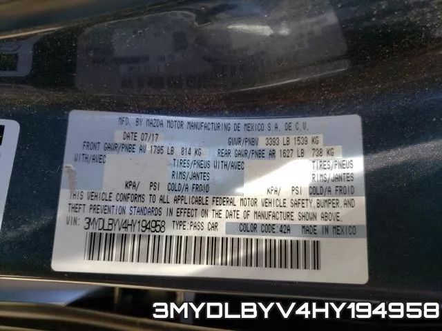 3MYDLBYV4HY194958 фото 2