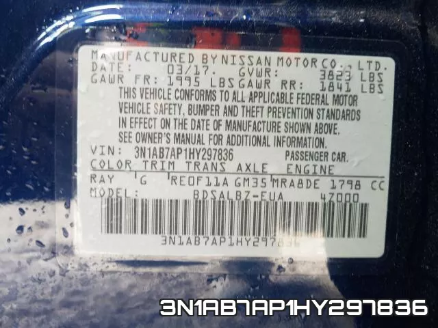 3N1AB7AP1HY297836 фото 2