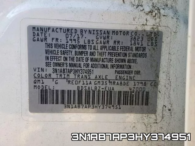 3N1AB7AP3HY374951 фото 2