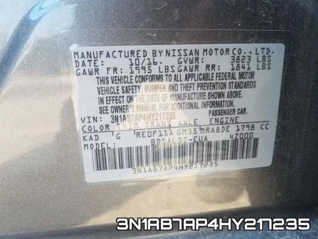 3N1AB7AP4HY217235 фото 2