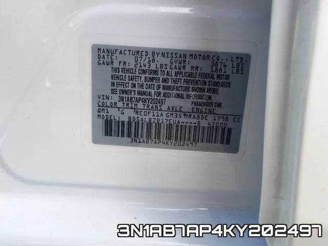 3N1AB7AP4KY202497 фото 2