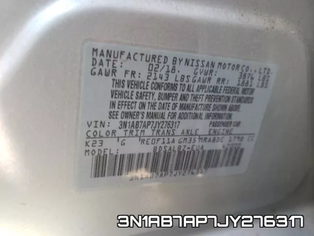 3N1AB7AP7JY276317 фото 2