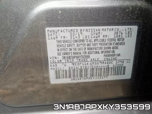 3N1AB7APXKY353599 фото 2