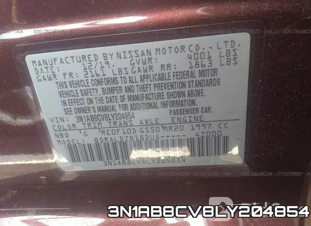 3N1AB8CV8LY204854 фото 10