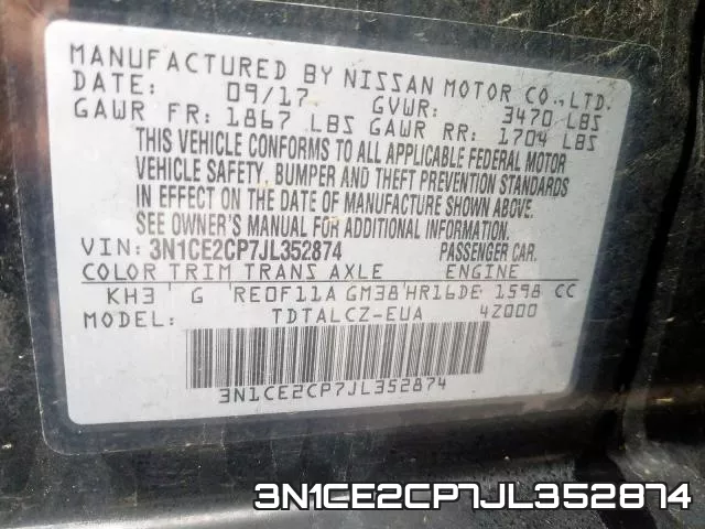3N1CE2CP7JL352874 фото 2
