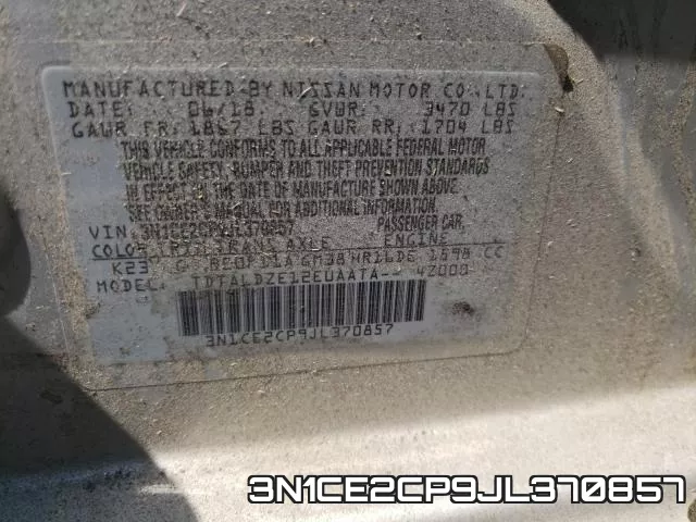 3N1CE2CP9JL370857 фото 2