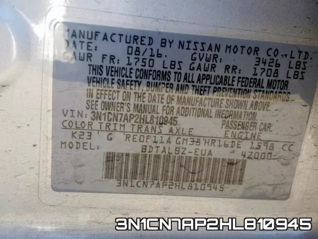 3N1CN7AP2HL810945 фото 2