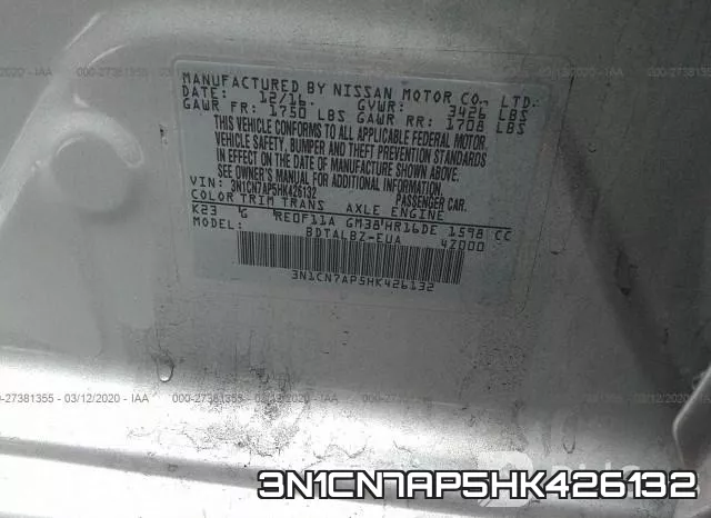 3N1CN7AP5HK426132 фото 10