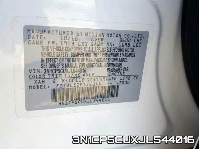 3N1CP5CUXJL544016 фото 2