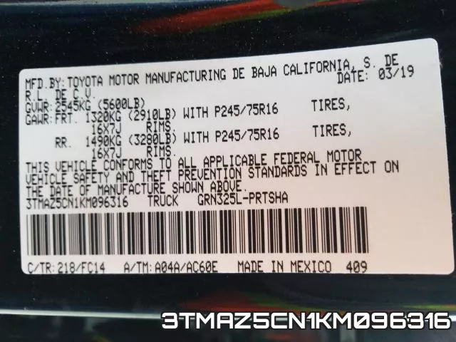 3TMAZ5CN1KM096316 фото 2