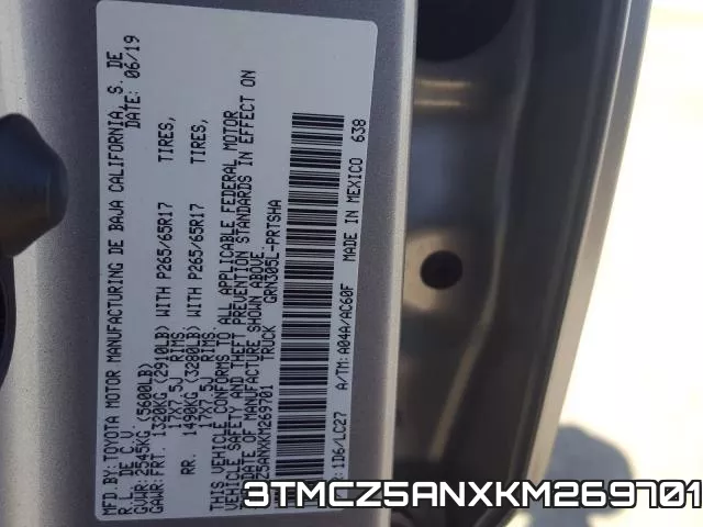 3TMCZ5ANXKM269701 фото 2
