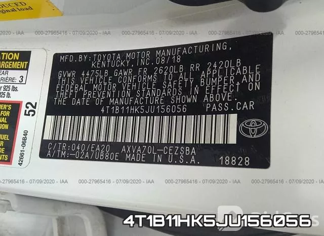 4T1B11HK5JU156056 фото 10