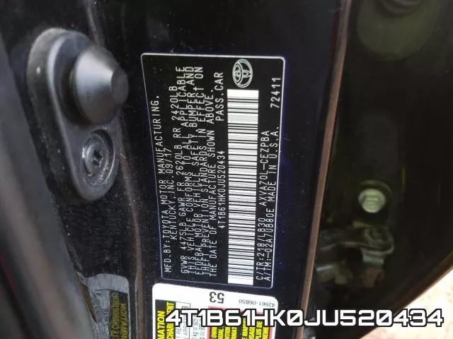 4T1B61HK0JU520434 фото 2