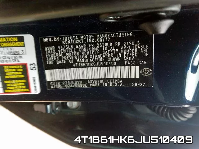 4T1B61HK6JU510409 фото 2