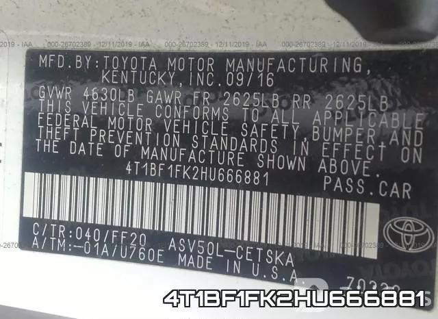 4T1BF1FK2HU666881 фото 10