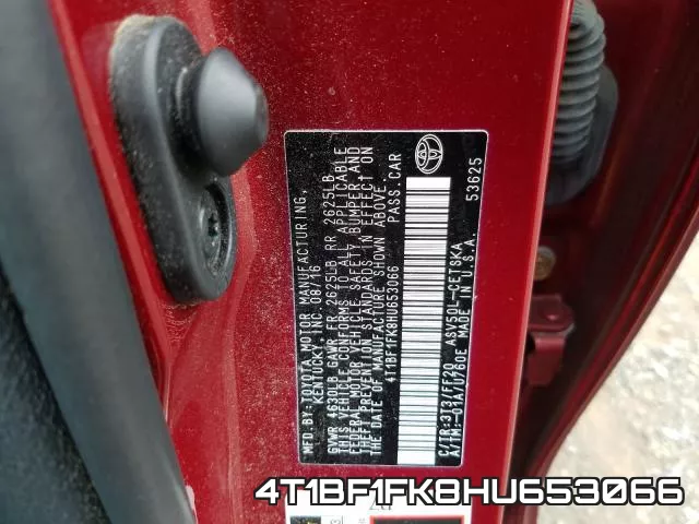 4T1BF1FK8HU653066 фото 2