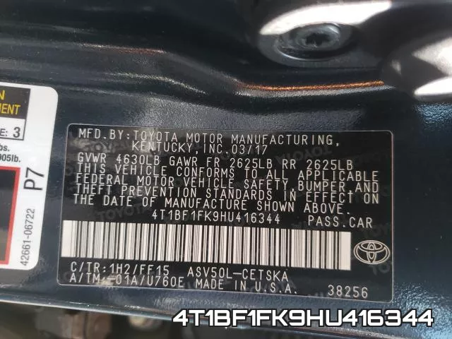 4T1BF1FK9HU416344 фото 2