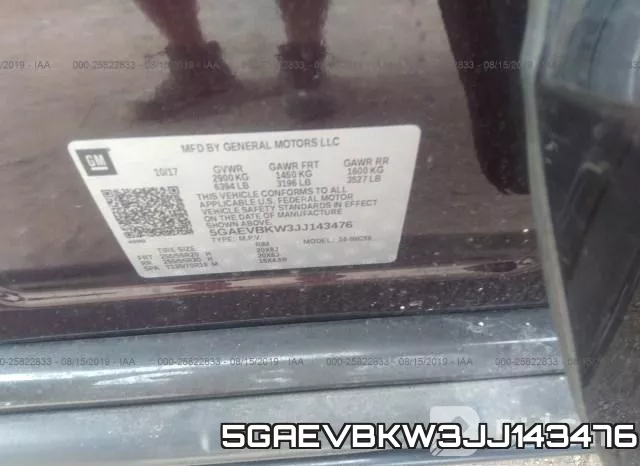 5GAEVBKW3JJ143476 фото 10
