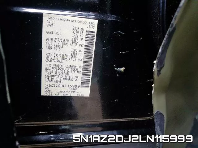 5N1AZ2DJ2LN115999 фото 2
