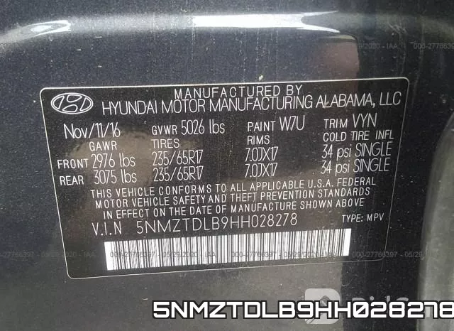 5NMZTDLB9HH028278 фото 10