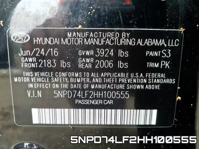 5NPD74LF2HH100555 фото 2