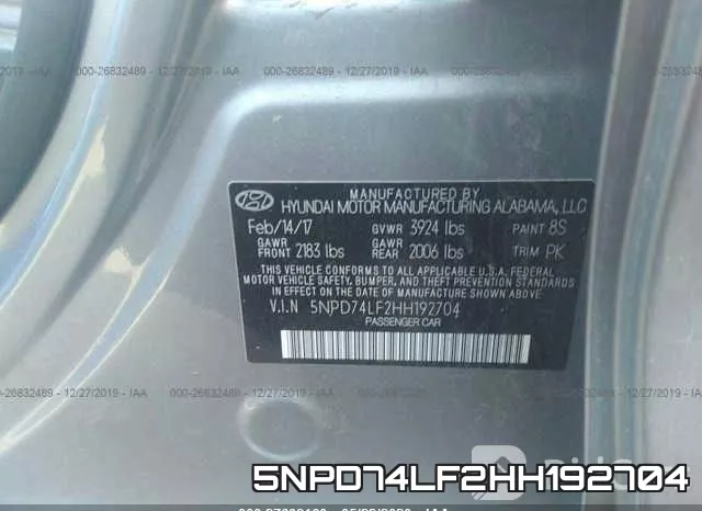5NPD74LF2HH192704 фото 10