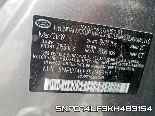 5NPD74LF3KH483154 фото 2