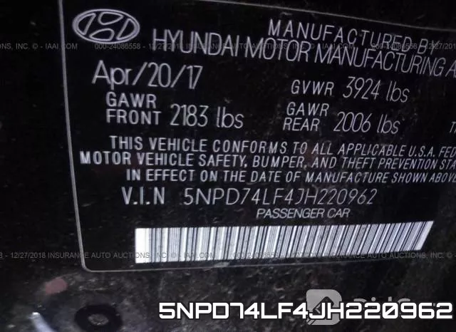 5NPD74LF4JH220962 фото 10