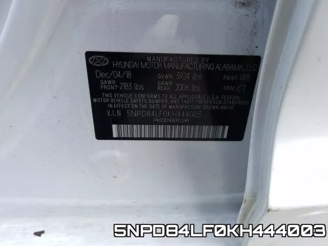 5NPD84LF0KH444003 фото 2