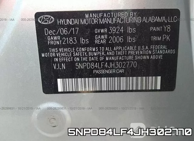 5NPD84LF4JH302770 фото 10