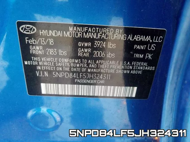 5NPD84LF5JH324311 фото 2