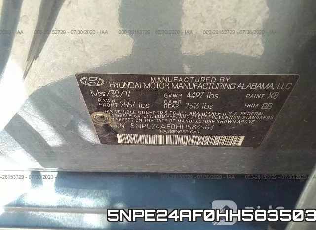5NPE24AF0HH583503 фото 10