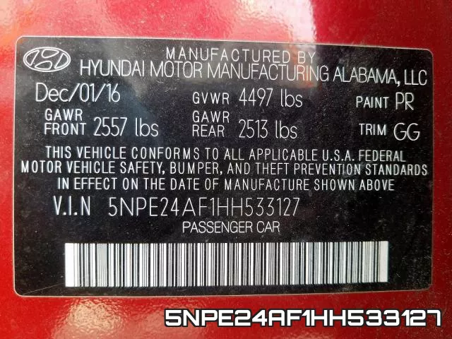 5NPE24AF1HH533127 фото 2