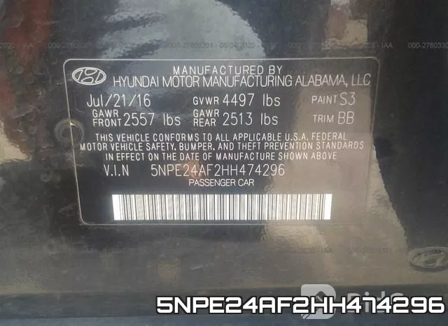 5NPE24AF2HH474296 фото 10