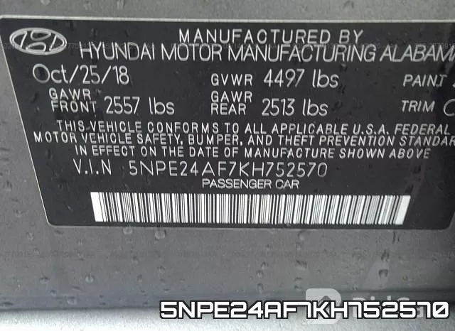 5NPE24AF7KH752570 фото 10