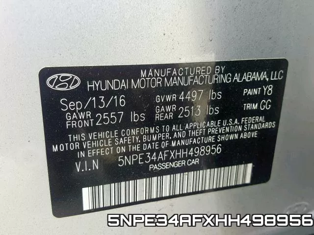 5NPE34AFXHH498956 фото 2
