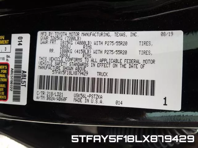 5TFAY5F18LX879429 фото 2