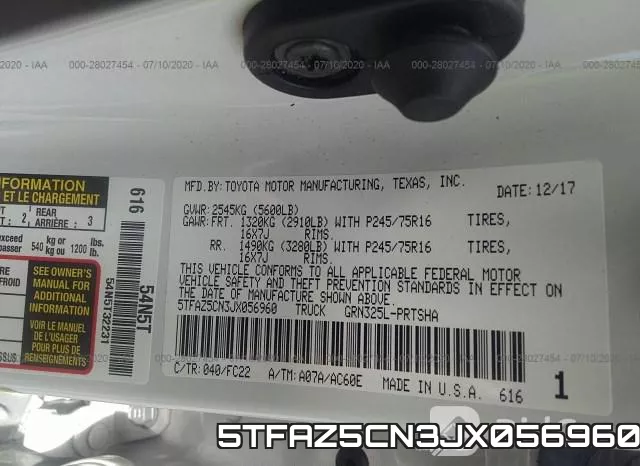 5TFAZ5CN3JX056960 фото 10