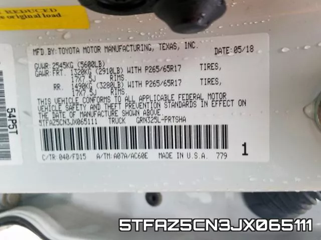 5TFAZ5CN3JX065111 фото 2