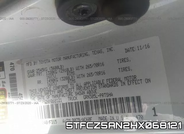 5TFCZ5AN2HX068121 фото 10