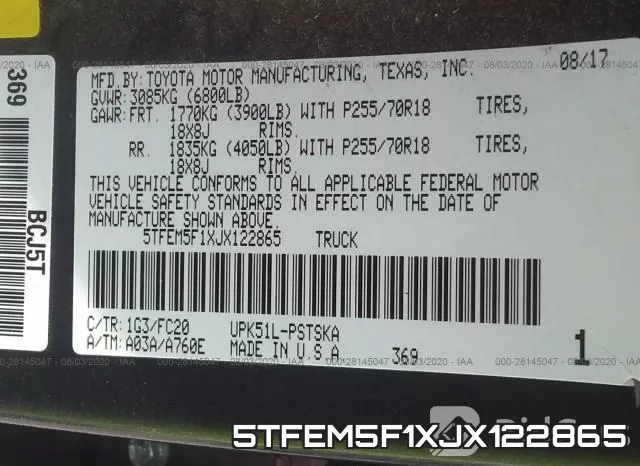 5TFEM5F1XJX122865 фото 10