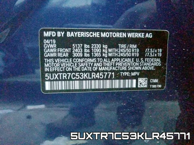 5UXTR7C53KLR45771 фото 2