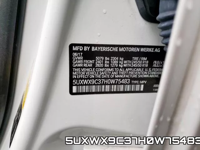 5UXWX9C37H0W75483 фото 2