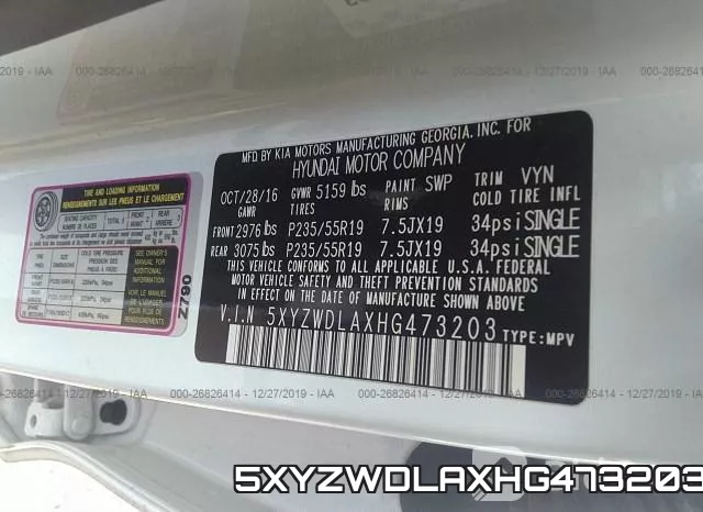 5XYZWDLAXHG473203 фото 10
