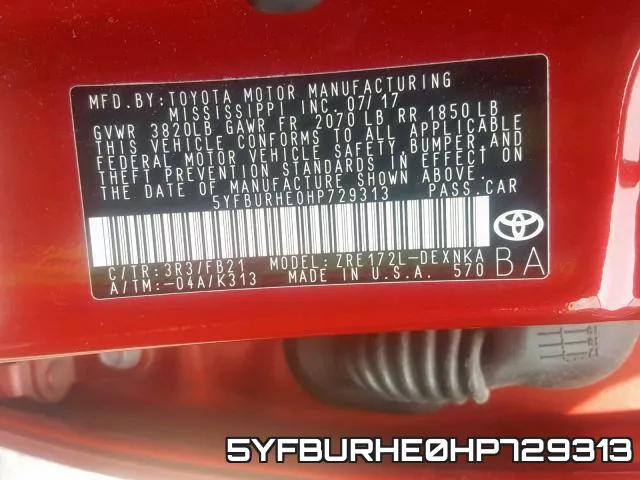 5YFBURHE0HP729313 фото 2
